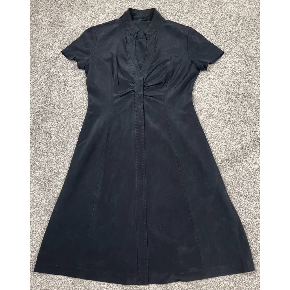 Elie Tahari Dress Womens XS S Black Button Shirt LBD Classic Event Work Business